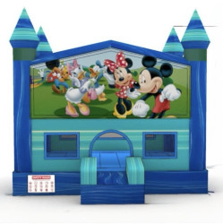 Mickey and Minnie Mouse Big Blue Bounce House with Banners