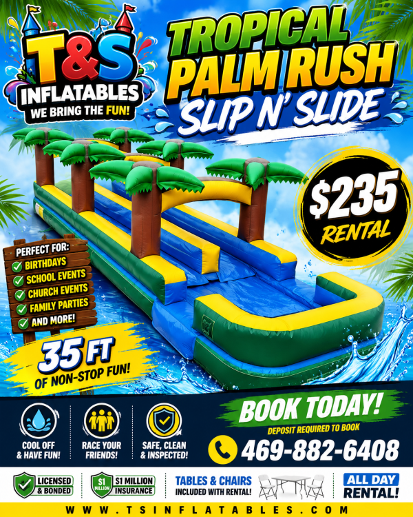 Tropical Palm Rush Slip N Slide